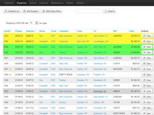TruckingOffice Trucking Software List of Dispatches