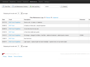 TruckingOffice Trucking Software Maintenance Log