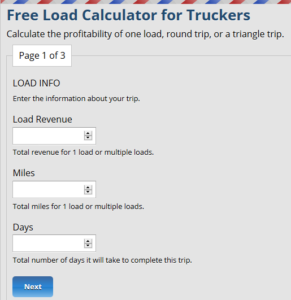 Free Load Profit Calculator for Truckers