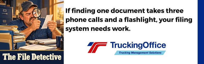 If finding one document takes three phone calls and a flashlight, your filing system needs work.