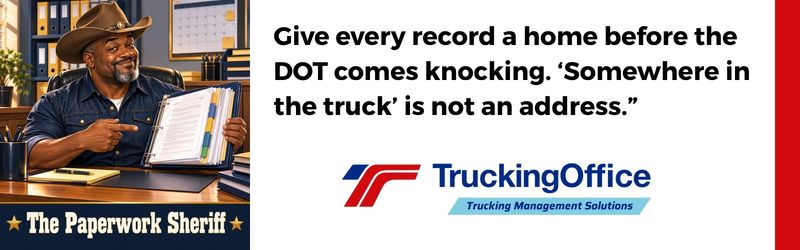 Give every record a home before the DOT comes knocking. ‘Somewhere in the truck’ is not an address.